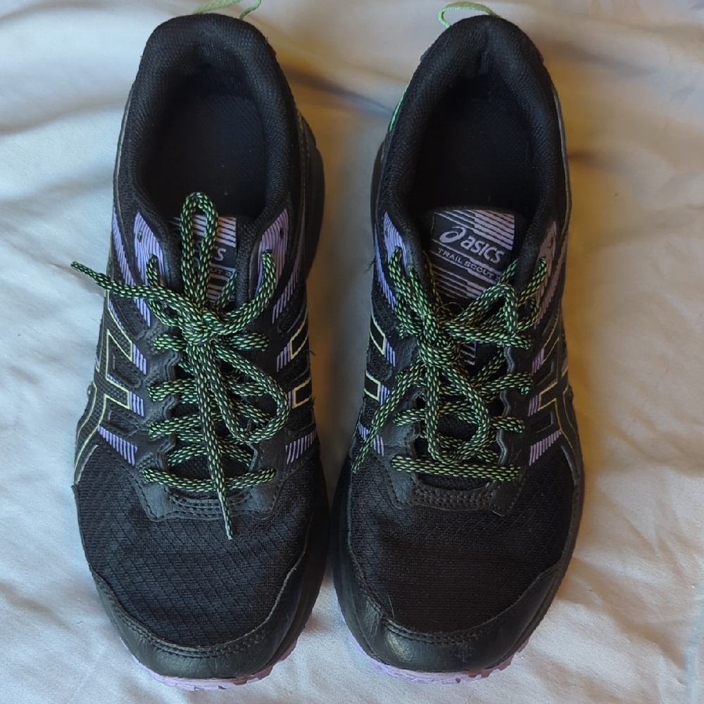 Asics Women's Black and Purple Athletic Shoes